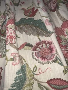 a close up view of a floral print fabric