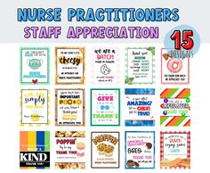 nurse appreciation cards for nurses with the words nurse appreciation written in different font and colors