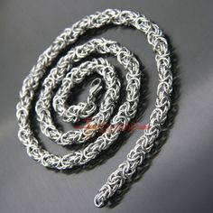 Stainless Steel Turkish Round Chain Maille Necklace Chainmaille Chain Mail 7/8Mm Chain Mail Necklace, Chain Maille Pendant, Silver Chainmail Necklace, Silver Chainmail Necklace With Chain Link, Gothic Stainless Steel Chainmail Jewelry, Chain Maille Necklace, Ebay Fashion, Chain Maille, Chain Mail