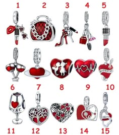 925 Sterling Silver Red Color Lipstick Handbag High Heels Charms Wine Love Heart Charms fit Pandora Charms Bracelet ,Fits Bracelet European Item Type: Beads Certificate Number: 925 Sterling Silver Charms Main Stone: Zircon Model Number: EFC346 925 Sterling Silver Red Color Lipstick Hand Fine Jewelry Certificate Type: GDTC Item Shape: Heart Shape Item Weight: 3 Fine or Fashion: Fine Item Height: 1.8*0.9cm Metals Type: Silver Occasion: Wedding,Anniversary,Engagement,Gift,Party,Daily Wear Season: S Pandora Bracelet Red Charms, Pandora Charms Spiderman, Pandora Spiderman Bracelet, Red Pandora Charms, Red Pandora Bracelet, Pandora Charm, Pandora Charms Red, Pandora Red, Pandora Bracelet Charms Ideas