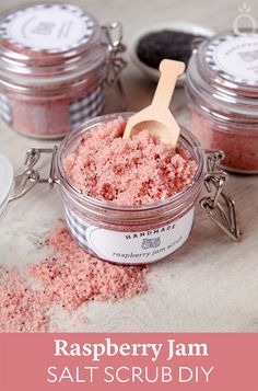 Raspberry Jam Salt Scrub DIY Salt Scrub Diy, Diy Body Scrubs, Homemade Scrubs, Soap Queen, Natural Face Moisturizer, Body Scrub Recipe, Scrub Diy