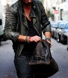 Broken in Distressed Leather Jacket, Motorbike Jackets, Men's Leather Jacket, Biker Leather, Distressed Leather, Men Looks