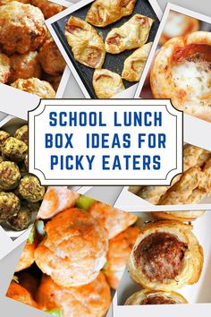 Collage of recipes for school lunch ideas. Cold Lunch Ideas For Kids, Lunch Ideas For Picky Eaters, Toddler Friendly Meals, Easy School Lunches, School Lunch Ideas, Cold Lunches, Fun Lunch, Making Lunch