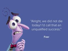 a cartoon character with a quote on it