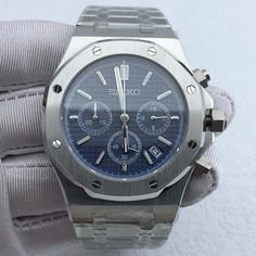 custom-seiko-royal-oak-mod-chronograph-blue-dial Chronograph, Blue, Design