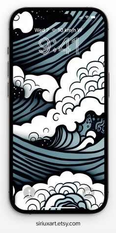 The Great Wave Splash Pattern Art iPhone Digital Wallpaper Download Sea Waves Aesthetic, Wave Splash, Iphone Wallpaper Ocean, Waves Aesthetic, Japanese Art Modern, Japanese Wallpaper Iphone, 4k Wallpaper Iphone, Amoled Wallpapers, Japanese Waves