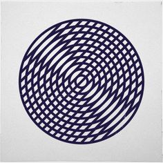 a circular design in blue on white paper