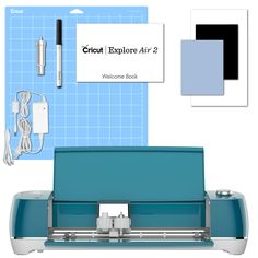 the cricut explore air 2 is shown with accessories