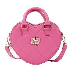 Elevate your style with this women's pink heart-shaped Emily In Paris crossbody handbag, featuring a chic metal badge icon and a full zipper opening that reveals an interior zipper pocket. Made from synthetic leather, this bag measures 11” L x 8.5” H x 4” D, radiating elegance in its unique heart silhouette, perfect for your daily essentials. Trendy Heart-shaped Shoulder Bag With Zipper Closure, Trendy Valentine's Day Shoulder Bag With Zipper, Valentine's Day Trendy Shoulder Bag With Zipper, Trendy Shoulder Bag With Zipper For Valentine's Day, Valentine's Day Crossbody Bag With Zipper Closure, Valentine's Day Crossbody Shoulder Bag With Zipper, Pink Heart-shaped Bag With Zipper Closure, Heart-shaped Pink Bag With Zipper Closure, Spring Swimsuit