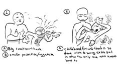 the cartoon shows how to use an infant's hand sanitizer for breastfeeding