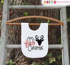 Reindeer Bib for Baby - Red Nosed Rudolph - Christmas Bib - First Christmas Dinner Bib - Winter Holiday Bib for - Christmas Gift For Baby Baby Shower Garland, Watermelon Baby, Birthday Presents For Mom, Rudolph Christmas, Useful Products