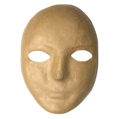 a gold mask on a white background