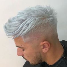 Embracing the Silver Streaks: The Rise of White Hair Color for Men 2023 - mens-club.online Mens Comb Over Haircut, Classic Hair Color, Platinum Silver Hair Color, Men's Hair Color, White Hair Men