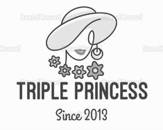 the logo for triple princess since 2013, with a woman's face wearing a hat and earrings