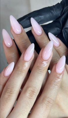 @nailsbyhanoti     #nailsofinstagram #nailsoftheday #ongles #manucure #onglesgel Gel Extension Nails Design, Nails White Almond, Neutral Nails Acrylic, Acrylic Nails Almond Shape, Milky Pink, Milky Nails, Super Cute Nails, Fantasy Nails, White Acrylic Nails