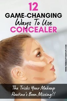 Concealer tricks to up your makeup game!! Are you getting the most out of your concealer use? If you;re just using it for the most common reasons your makeup routine mayb be missing out! We've got 12 little know ways you can use your concealer just like the PROs do!! #concealer #concealertricks #makeuptips Makeup Wrinkles, Concealer Tricks, Using Concealer, Color Correcting Concealer, Makeup For Older Women, Correcting Concealer