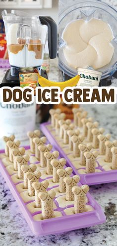 dog ice cream recipe with ingredients in the background