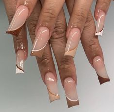 Square Shaped Nail Designs, Black Woman Nails Aesthetic, Unique Trendy Nails, Nail Ideas Dark Skin Black Women, Cute French Tips Nails Acrylic, Brown Marble Nails French Tip, Brown Nails Ideas Square, Acrylic Nails For Darker Skin Tones, Brown Nails Ideas Short