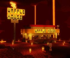 Police Minecraft Build, Food Houses Minecraft, Dining Area Minecraft, Minecraft Fast Food Places, Minecraft Microwave, Minecraft Waffle House, Minecraft Menu Banner, Cursed Minecraft Builds, Minecraft Puzzle Ideas