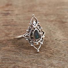 Soldered Jewelry, Oxidized Silver Rings, Black Moonstone, Funky Jewelry, Labradorite Ring, Filigree Ring, Jewellery Designs