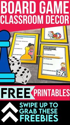 the board game classroom decor with free printables