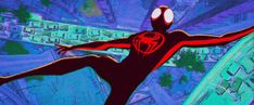 spider - man in front of a computer screen with his arms outstretched and eyes closed