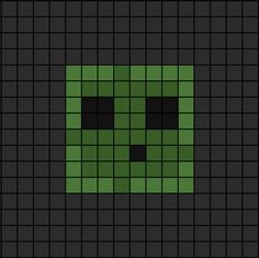 A pixel art template of the Mine-craft Slime's face. Minecraft Chest Pixel Art, Pixel Art Pattern Minecraft, Slime Face, Minecraft Blanket, Minecraft Slime