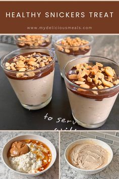 healthy snickkers treat recipe with chocolate pudding and nuts