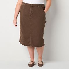 This a.n.a women's plus denim midi skirt is a chic style you can dress up or down. Made from stretch-cotton twill, this a-line style is cut for a high-rise with multiple pockets and a button-zip fly. Wear it with a shirt or blouse. Front Style: Flat FrontClosure Type: Button & ZipperClosure Location: FrontPockets: 2 Back Slip Pockets, 2 Front Slip PocketsRise: High RiseApparel Length: 35 Inches - FrontFiber Content: 99% Cotton, 1% SpandexFabric Description: TwillLining: UnlinedSkirt Length: Long Long A Line Skirt, Denim Midi Skirt, Stretch Cotton, A Line Skirts, Cotton Twill, Chic Style, Midi Skirt, A Line, High Rise