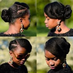 Beautiful style Curly Natural Updo, Bun With Natural Hair, Bun On Natural Hair, Natural Bun Hairstyles, Protective Natural Hairstyles, Afro Styles, Natural Hair Bun, Natural Updo