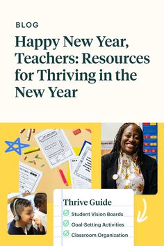 the cover of a new year teacher's resources guide for students in the new year