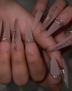 Classy Nails, Bling Nails, Pretty Acrylic Nails, Fancy Nails, Chic Nails