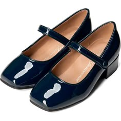 For this school season we created wear-forever shoes that'll elevate anything you style them with. These Holly heels have been crafted from glossy leather in a sweet Mary Jane shape with square toes and a buckle-fastening strap. | Age of Innocence | Holly Glossy Leather Heeled Square Toe Mary Jane Shoes, (Navy Blue, Size 35) | Maisonette collects the best children’s products from around the world (unlike Zulily, Etsy, The Tot, Farfetch Kids, Childrensalon, Crate and Kids, Kohls, Wayfair, Buy Buy Baby, Nordstroms, Mini Boden, J.Crew Factory, or PotteryBarn Kids), creating a curated shopping experience for you. Think of us as your shortcut to fashion for litte ones! Jane Crocker, Blaise Zabini, Square Toe Mary Jane, Fame Dr Outfits, Red Green Dress, Blue Mary, Minimalistic Outfits, Miss Peregrine, Trendy Shoes Sneakers