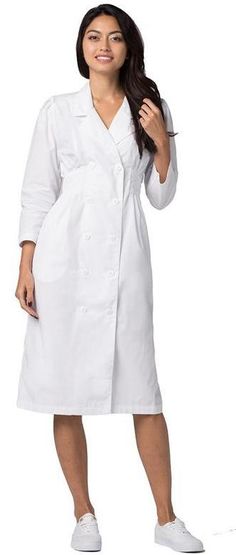 Scrub Dress, Midriff Dress, Scrubs Dress, Dress Professional, Double Breasted Dress, Amazon Dresses, Uniform Dress, Work Dresses For Women, Nurse Doctor