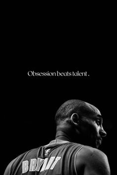 a black and white photo of a basketball player with the caption'possession beats talent '