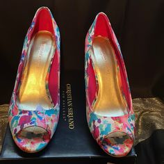 Beautiful Christian Siriano For Payless Open Toe Floral Heels. Size 10. Gorgeous Colors Of Pinks, Blues, Greens, White, Purple And Yellow. Can’t Wear Due To Having Back Surgery, Must Sell All My Shoes And Boots. Heel Measures : 4 1/2” Inches. Comes From A Smoke Free Home Please Be Advised To Ask All Questions Before Purchasing All Sales Are Final Price Is Firmdue To Poshmark Fees I Will Not Accept Any Offers Or Make Anylowball Offers Will Be Ignored And You Will Be Blocked Payless Shoes Heels, Boots Heel, Floral Heels, Dress Work, Purple And Yellow, Christian Siriano, Shoes And Boots, My Shoes, Shoes Women Heels