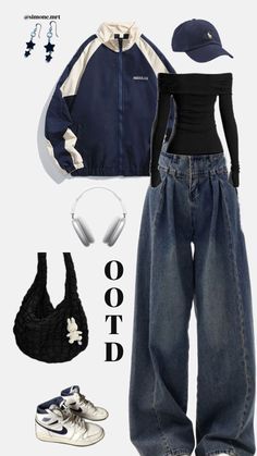 Dark Blue Outfit, Star Aesthetic, Daily Fits, Pop Clothing, Kpop Concert, Girl Vibe, Fashion Book