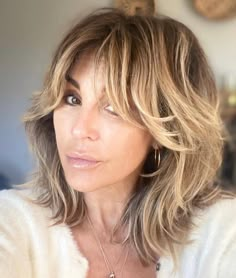 30 Hairstyles That Will Make You Look 10 Years Younger Haircuts That Make You Look Younger, Helena Christensen, Shoulder Length Hair, Curtain Bangs, Medium Length Hair