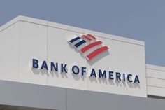 the bank of america logo on top of a building