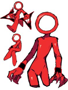 a drawing of a person with scissors in his hand and another figure behind him, all red