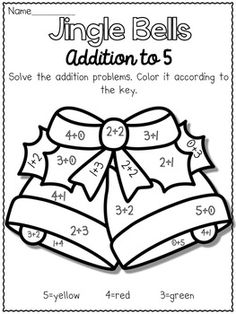 a coloring page for christmas bells addition to 5