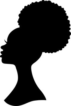 the silhouette of a woman's head with an afro hairstyle