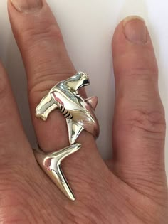 Cool Jewellery, Weird Rings, Shark Clothes, Shark Ring, Shark Jewelry, Mans Ring, Nautical Ring, Cool Rings, Dr Shoes