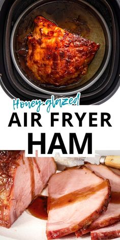 the air fryer ham is ready to be cooked