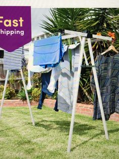 clothes hanging out to dry in the sun