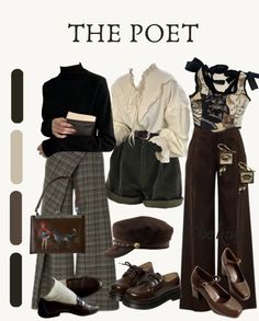 Poet Outfit, Inspire Outfits, Thrift Ideas, Green Academia, Dark Academia Style, Mood Clothes