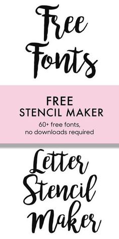 three different font styles with the words free font