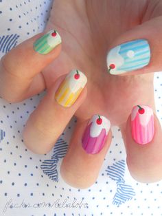 Epic Nails, Ice Cream Nails, Designer Nails, Unghie Nail Art, Colorful Nail Art, Colorful Nail, Awesome Nails, Nice Nails