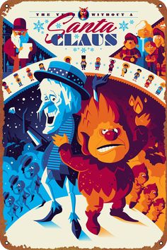 an old movie poster for the animated film, campy glauus with cartoon characters and