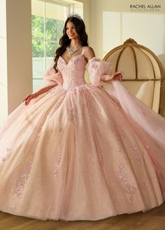 Quinceniera Dresses Quinceniera Long Glitter Ball Gown Blush Champagne Glitter Ball Gown, Quinceanera Themes Dresses, Quinceñera Dresses, Blue Champagne, Quinceanera Dresses Pink, Red Quinceanera Dresses, Black Ball Gown, Glitter Ball, Emerald Bridesmaid Dresses